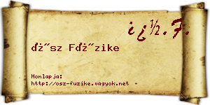 Ősz Füzike névjegykártya